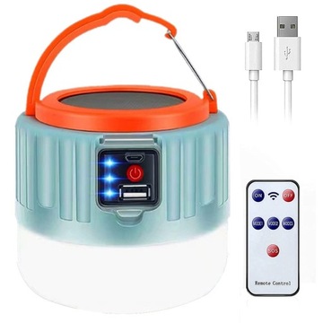 LAMPA KEMPINGOWA SŁONECZNA LED USB WODOODPORNA