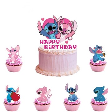 Stich topper 13szt na tort Urodzinowy i MUFFINEK