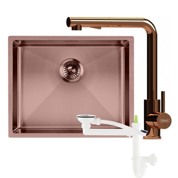 Zestaw Kernau Zlewozmywak Bateria Syfon Copper