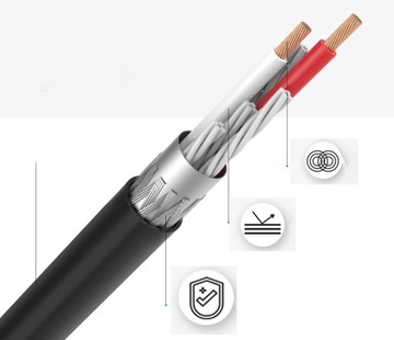 Kabel Przewód Audio JACK 3,5 2xRCA Chinch STEREO HQ Przejściówka Pozłacany