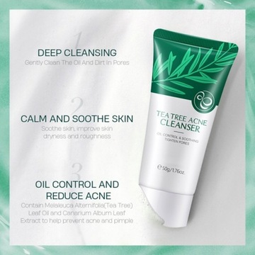 50 г средства для умывания лица от прыщей с чайным деревом