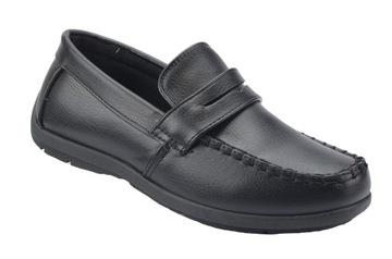 BUTY MOKASYNY KOMUNIJNE CZARNE CHŁOPIĘCE 36
