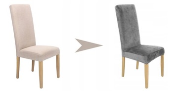 ЧЕХОЛ ДЛЯ КРЕСЛА С ВЫСОКОЙ СПИНКОЙ, СЕРЫЙ ЭЛАСТИЧНЫЙ ВЕЛЮР