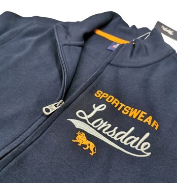 LONSDALE Bluza Męska ROZPINANA Kieszenie Bawełna