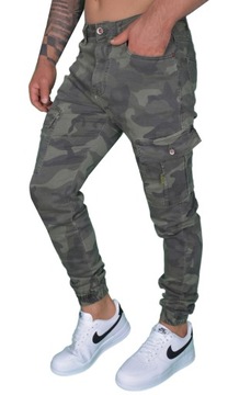 SPODNIE BOJÓWKI MĘSKIE JOGGERY Z KIESZENIAMI