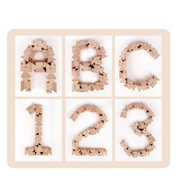 16 деревянных кубиков Монтессори.