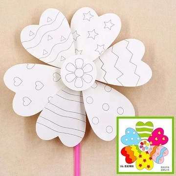 1pc Creative Drawing Toys for Kids Handmade Art Painting Windmill Toys DIY