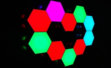 ШЕСТИГРАННЫЙ RGB СВЕТОДИОДНЫЙ НАСТЕННЫЙ СВЕТИЛЬНИК ЦВЕТНЫЕ СОТЫ ПАЗЗЛ + ПУЛЬТ ПУЛЬТА 10 ШТ.