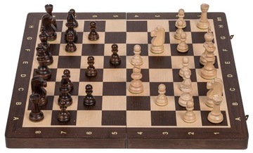 SQUARE - Szachy drewniane TURNIEJOWE NR 5 - WENGE