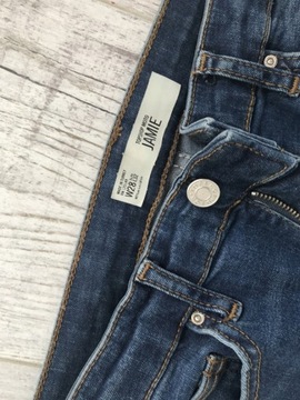 Topshop JAMIE jeans RURKI stretch 28 36 DZIURY