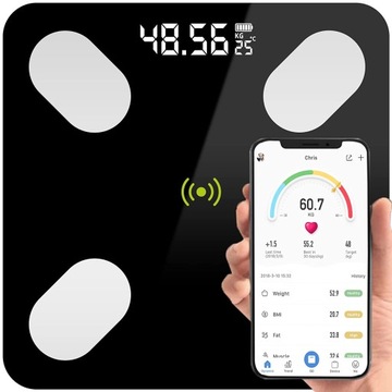 INTELIGENTNA WAGA ŁAZIENKOWA BLUETOOTH ANALITYCZNA