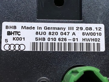 AUDI Q3 8U PANEL KLIMATIZACE 8U0820047A
