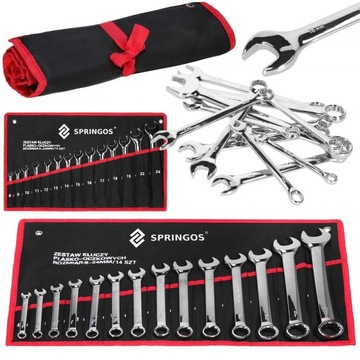 НАБОР КЛЮЧЕЙ КОМБИНИРОВАННЫХ 14 шт. КОРПУС КЛЮЧЕЙ НАКОЛЬЦЕВЫХ 8-24 мм