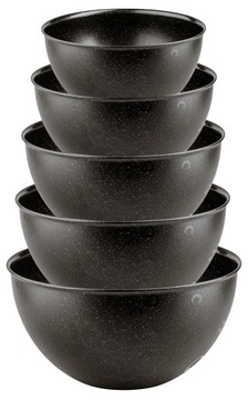ZESTAW 5 PLASTIKOWYCH MISEK - Bąble -CZARNY KOSMOS