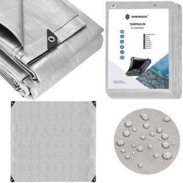 PLANDEKA PLANDEKI 3x3m SZARA WZMACNIANA 210G MOCNE OKRYCIE PŁACHTA GRUBA