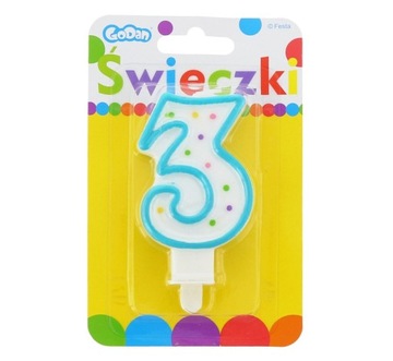 Świeczka urodzinowa na tort z kolorową obwódką - 3