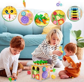 ДЕРЕВЯННЫЙ АКТИВНЫЙ ДЕБЕНОК 7 В 1, ДЕРЕВЯННАЯ ИГРУШКА, РАЗВИВАЮЩАЯ ИГРУШКА