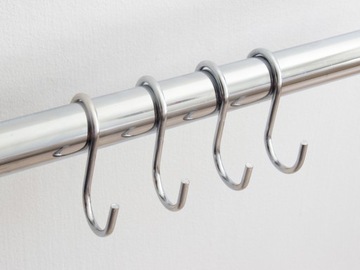 Подвеска-крючок для трубы, стержень для перил, диаметр 25, хром.