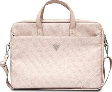 Guess Saffiano 4G Triangle Logo Computer Bag 16” różowy