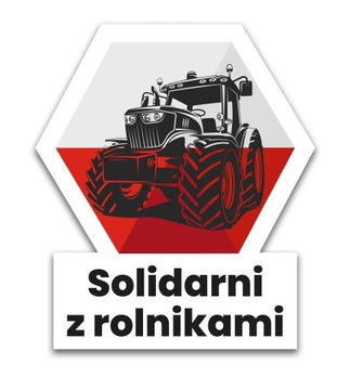 NAKLEJKA STRAJK ROLNIKÓW Solidarni z rolnikami 15 x 13 cm UV