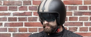 ШЛЕМ BAYARD XP-18S BLENDA BOBBER VESPA CAFE RACER ЧЕРНО-ПЕСОЧНЫЙ L