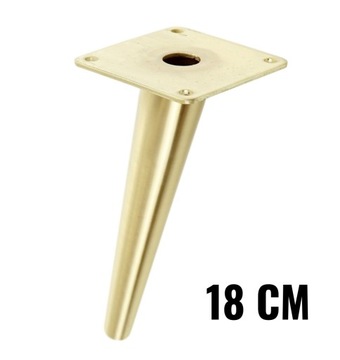 Ножка 18 см, скошенная сталь, матовая латунь.