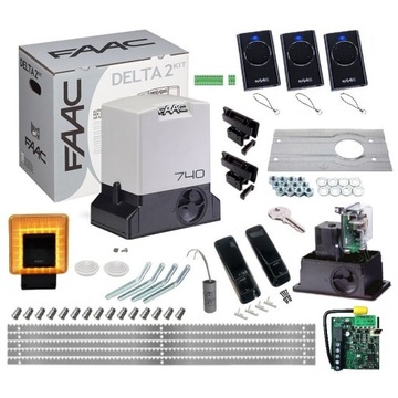 Zestaw FAAC 740 FULL do 500 kg + 3 PILOTY + LAMPA XLED + LISTWA 5 M