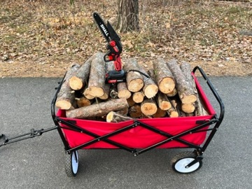 Мини-бензопила SHALL, бесщеточный двигатель, 4 цепи, с отсеком для хранения.