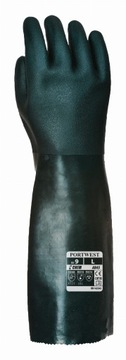 rękawice długie chemiczne PCV gumowe 45cm A845 PORTWEST actifresh zielone
