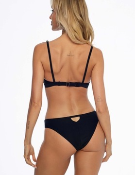 Dół bikini z wycięciem majtki kąpielowe figi czarne klasyczne Sunrise M