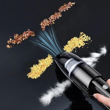 Портативный автомобильный пылесос с высокой мощностью всасывания, беспроводной для влажной и сухой уборки.