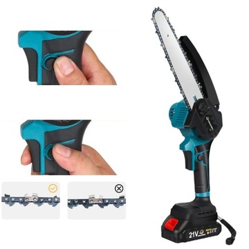 Аккумуляторная МИНИ-электрическая садовая пила для ветвей 8 дюймов 1400 Вт + ЦЕПЬ