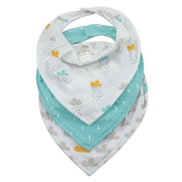 OLMITOS Śliniaczek z Bawełny Chusta Bandana Chmurki 3 szt.