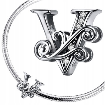 CHARMS LITERKA V zawieszka srebro pr 925 zawieszka