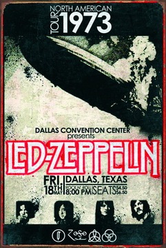 Tablica Ozdobna Blacha Led Zeppelin Live Koncert