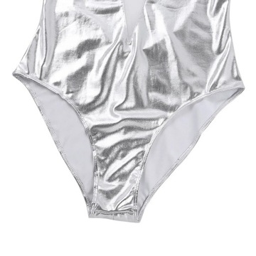 Women Sexy Holographic Mesh Front Bodysuit Rompers