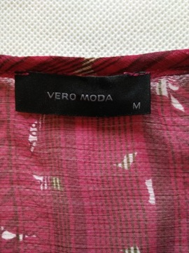 VERO MODA tunika przeżroczysta damska bordowa M