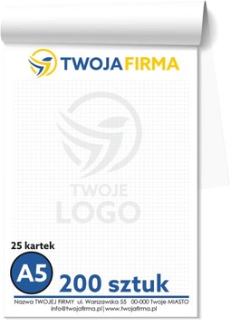 NOTES bloczki reklamowe Twój NADRUK - A5 200 szt