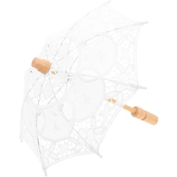 ELEGANCKA PARASOLKA Z KORONKĄ NA ŚLUBIE, OZDOBIONA HAFTEM