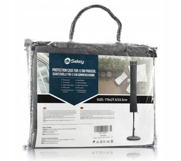 ПОКРЫТИЕ ЗОНТА 175x27,5/35,5 СМ СЕРЫЙ SEKEY