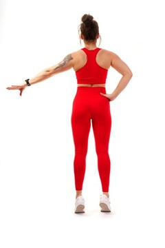 Damski komplet UniquYou Red M treningowy zestaw top legginsy HIT