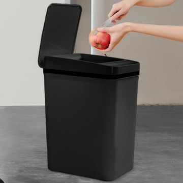 Inteligentny kosz na śmieci łazienkowy 15L Bezdotykowy kosz na śmieci do kuchni Łazienka czarny