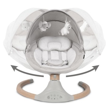 Kidwell LUXI 2в1 электрическая качалка с пультом, светлый меланж