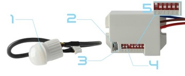 ДАТЧИК ДВИЖЕНИЯ MINI PIR, регулировка на 360 градусов для встроенного светодиода