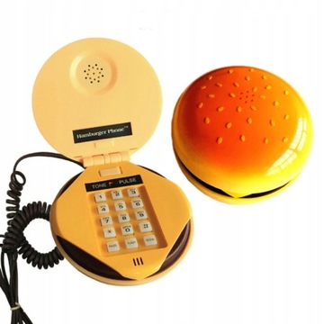 Домашний проводной телефон в форме гамбургера