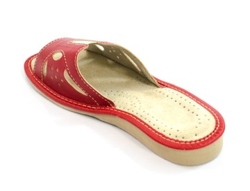Laczki czerwone pantofle damskie kapcie wysokie podbicie r.36