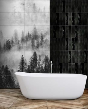 Obraz ceramiczny wodoodporny 210 x 120 cm las we mgle płytka