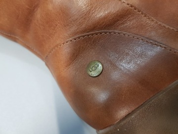 UGG ocieplane kozaki skóra naturalna kożuszek wełna koturn 37 / 23 cm