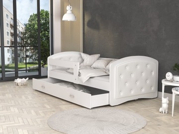 Łóżko tapicerowane 200x90 szuflada + materac MEGI