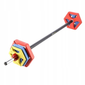 Тренировочный набор с утяжеленной штангой, пластины, стальной резиновый корпус, гриф-насос